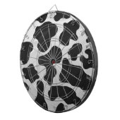 Koe zwart-witafdrukken dartbord (Voorkant Rechts)