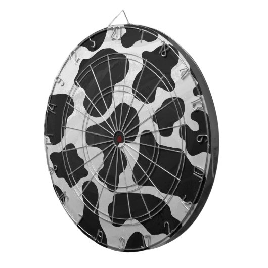 Koe zwart-witafdrukken dartbord (Voorkant Rechts)
