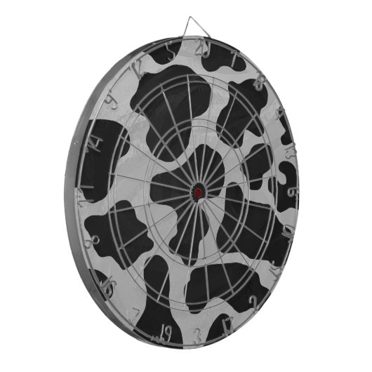 Koe zwart-witafdrukken dartbord (Voorkant Links)