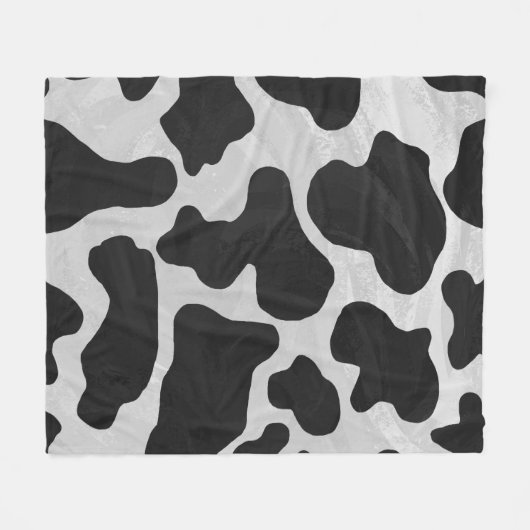 Koe zwart-witafdrukken fleece deken (Voorkant (Horizontaal))