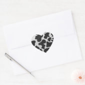 Koe zwart-witafdrukken hart sticker (Envelop)