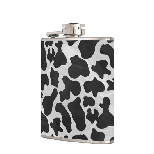 Koe zwart-witafdrukken heupfles (Links)
