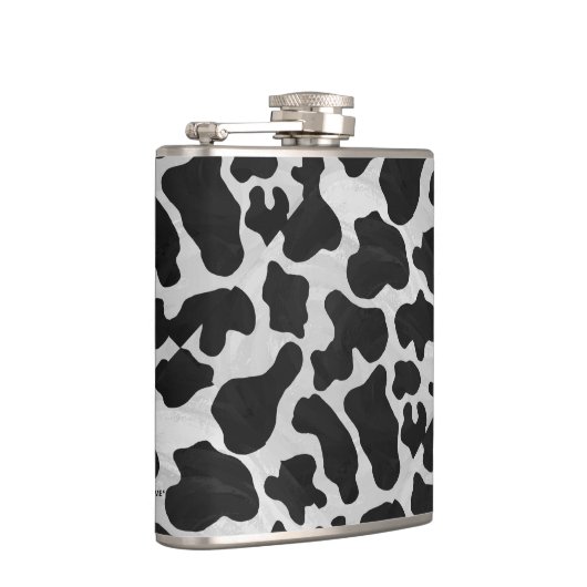 Koe zwart-witafdrukken heupfles (Rechts)