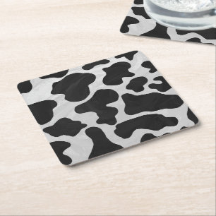 Koe zwart-witafdrukken kartonnen onderzetters