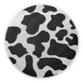 Koe zwart-witafdrukken keramische knop (Voorkant)