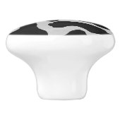 Koe zwart-witafdrukken keramische knop (Zijkant)