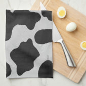 Koe zwart-witafdrukken theedoek (Quarter Fold)