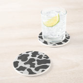 Koe zwart-witafdrukken zandsteen onderzetter (Zijkant)