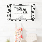 Koe Zwart Witte Vlekken Vacht Spandoek (Insitu)
