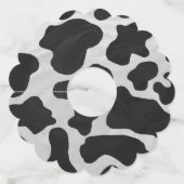 Koe zwart-witte vlekken wijnrokken wijnglaslabel (Voorkant)