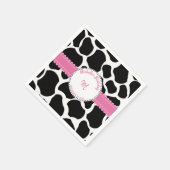 Koe - zwarte afdrukroze dag servet (Hoek)