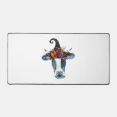 Koe zwarte witte halloween witch bureaumat (Voorkant)