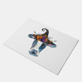 Koe zwarte witte halloween witch deurmat (Schuin)