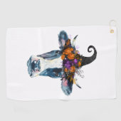 Koe zwarte witte halloween witch golfhanddoek (Horizontaal)