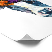 Koe zwarte witte halloween witch poster (Hoek)