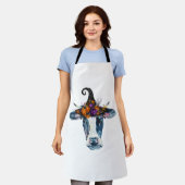 Koe zwarte witte halloween witch schort (Gedragen)