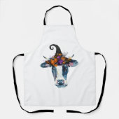 Koe zwarte witte halloween witch schort (Voorkant)