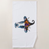 Koe zwarte witte halloween witch strandlaken (Voorkant)