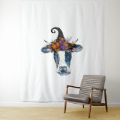 Koe zwarte witte halloween witch wandkleed (In situ)