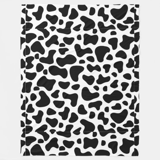 Koe zwarte witte pleister fleece deken (Voorkant)