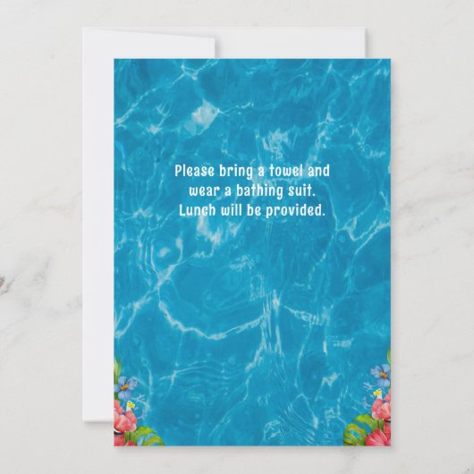 Koe Zwembad Verjaardagsfeestuitnodiging Kaart (Achterkant)