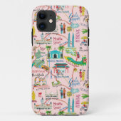 Koeala Lumpur roze illustratieve reiskaart Case-Mate iPhone Case (Achterkant)