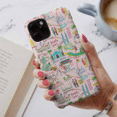 Koeala Lumpur roze illustratieve reiskaart Case-Mate iPhone Case