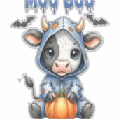 Koeboe Halloween Koe Sticker (Voorkant)