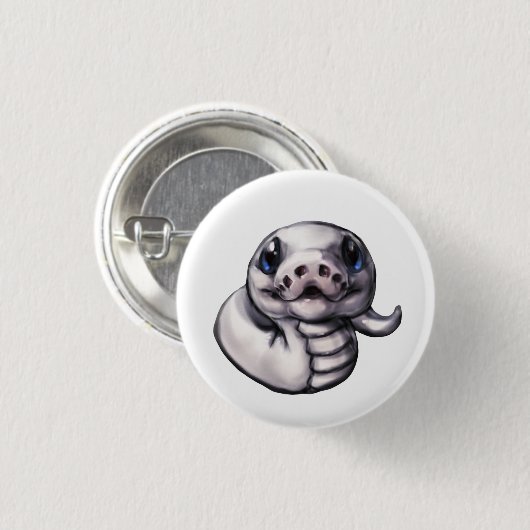 Koedel-Baby-Button (leucistisch) Ronde Button 3,2 Cm (Voorkant /achterkant)