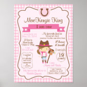 KoeGirl 1 jaar voor je verjaardagsmeisje Poster (Voorkant)