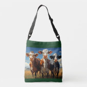 Koeien #1 crossbody tas (Achterkant)
