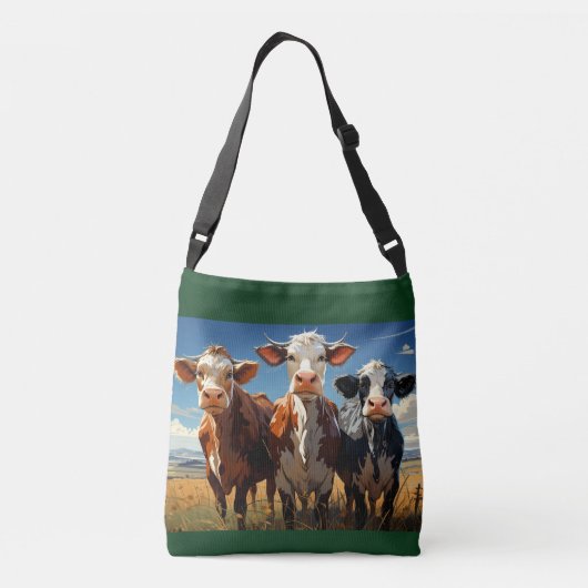 Koeien #1 crossbody tas (Achterkant)