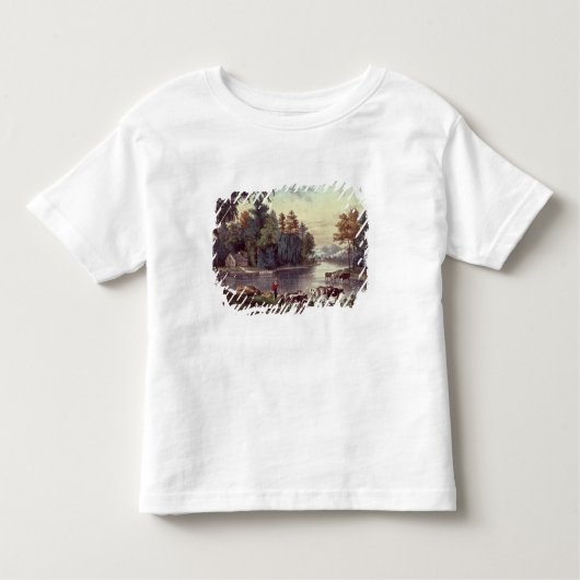 Koeien aan de kust van een meer kinder shirts (Voorkant)