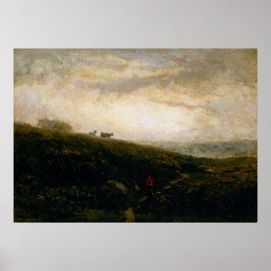 Koeien Afdalende Hillside - Edward Bannister Poster (Voorkant)