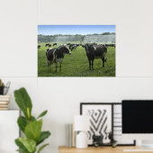 Koeien Afdrukken met een douche Poster (Thuiskantoor)