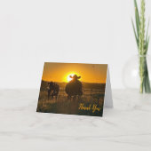 Koeien bij zonsondergang bedankkaart (Voorkant)