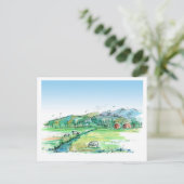 Koeien Boerderij Animal Red Barn Bewegende Aankond Briefkaart (Staand voorkant)