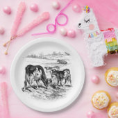 koeien  Boerderij Papieren Bordje (Feest)