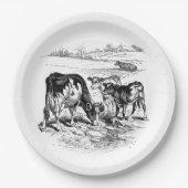 koeien  Boerderij Papieren Bordje (Voorkant)