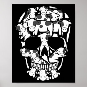 Koeien Boerderij Skelet Halloween Boer Koe Schedel Poster