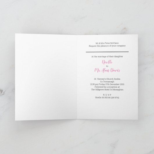 Koeien Bruiloft Uitnodiging Vouwkaart - Noelle (Binnen)