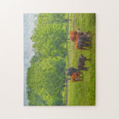 Koeien Cattle Art Texas Boerderij Pasture Puzzel (Verticaal)
