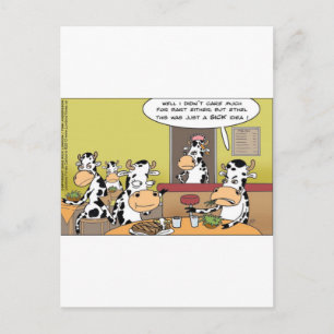 Koeien die biefstuk eten Grappige T-shirts Mokken  Briefkaart