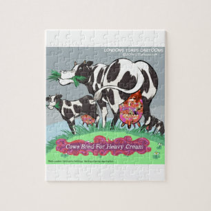 Koeien die vette room maken, grappige cartoon legpuzzel