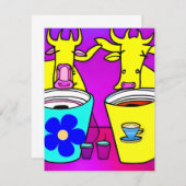Koeien drink koffie notitiekaartje (Voorkant / Achterkant)