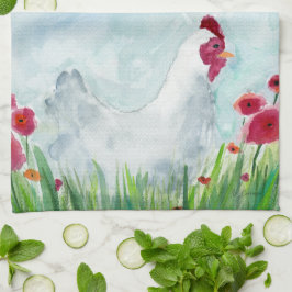 Koeien en bloemen theedoek