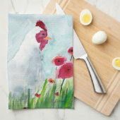 Koeien en bloemen theedoek (Quarter Fold)