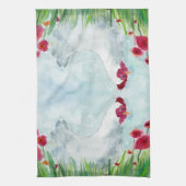 Koeien en bloemen theedoek (Verticaal)