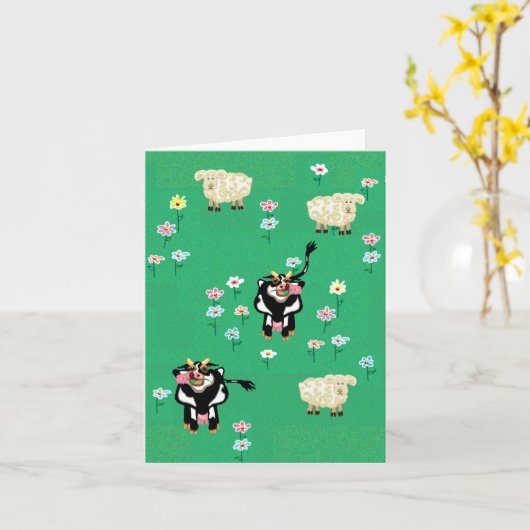 Koeien en schapen kaart (Gele Bloem)
