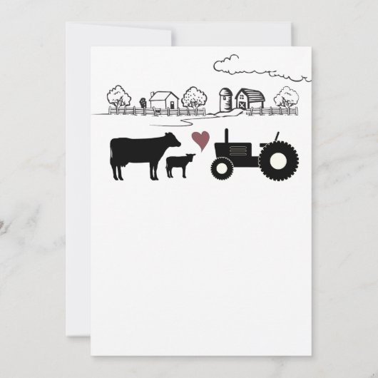 Koeien en trekkend Boerderij Kaart (Achterkant)